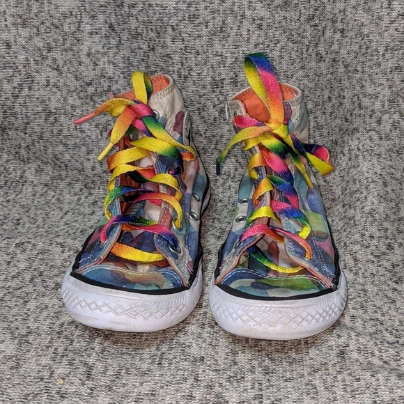 Converse All Star Kid's Rainbow Bubbles Hi Tops - Picture 4 of 9